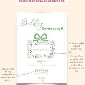Karácsonyi kaparós üdvözlőkártya - Minimalista #3 - karácsony - karácsonyi ajándékozás - karácsonyi képeslap, üdvözlőlap, ajándékkísérő - Meska.hu