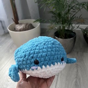 Új Egyedi 1db Kék/fehér horgolt zsenília blna - játék & sport - plüssállat & játékfigura - más figura - Meska.hu