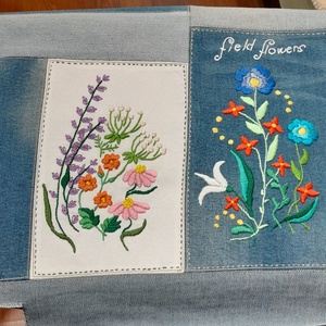 Farmertáska mezei virágos - táska & tok - kézitáska & válltáska - alkalmi táska - Meska.hu