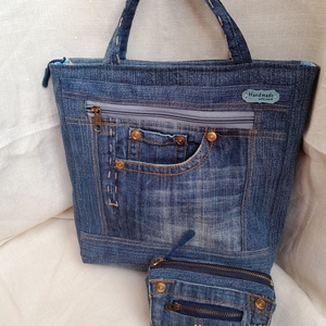 Farmertáska neszeszerrel - táska & tok - kézitáska & válltáska - kézitáska - Meska.hu