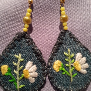 Margarétás fülbevaló, Ékszer, Fülbevaló, Lógó fülbevaló, , MESKA