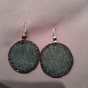 Fülbevaló kék kalocsai - ékszer - fülbevaló - lógó fülbevaló - Meska.hu