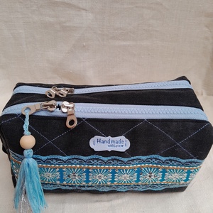 Neszeszer két fakkos világoskék, Táska & Tok, Neszesszer, Varrás, MESKA