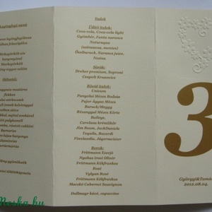 Menükártya -  esküvőre és egyéb rendezvényekre -  - Meska.hu