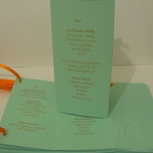 Menükártya -  esküvőre és egyéb rendezvényekre -  - Meska.hu