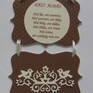 Házi áldás - madárpárral - falikép - esküvőre, lakás(ház)-avatóra -  - Meska.hu