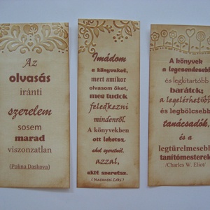 Osztálytalálkozóra, iskolásoknak, könyvimádóknak - könyvjelző dombormintával, idézettel, névfelirattal -  - Meska.hu