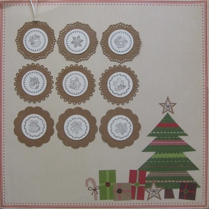Merry Christmas feliratú - kraft áttörtmintás fenyőfás ajándékkísérő - ajándékkártya - egyedi termék - csoportajándék  - karácsony - karácsonyi ajándékozás - karácsonyi képeslap, üdvözlőlap, ajándékkísérő - Meska.hu