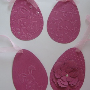 Húsvét - ajándékkísérő nyuszi dombormintával -  asztaldísz , dekoráció, csoportajándék - emlék - egyedi termék - otthon & életmód - papír, írószer - ajándékozás kellékei - ajándékkísérő - Meska.hu