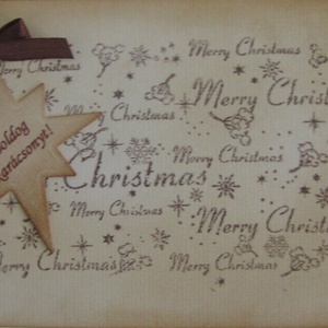 Téli ajtótábla 5. -  felirattal -  bélyegzőmintával, Karácsony, Papírművészet, MESKA