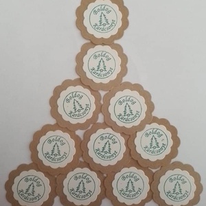 Boldog karácsonyt -  ajándékkísérő - csomaglezáró -  egyedi bélyegzőmintával - vendégajándék - ajándékkártya  - emlék, Karácsony, Karácsonyi ajándékozás, Karácsonyi képeslap, üdvözlőlap, ajándékkísérő, Papírművészet, MESKA