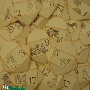 Adventi kártyák -  számozott - bélyegzőmintával díszített - karácsony - adventi díszek - adventi naptár - Meska.hu