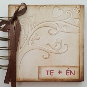 TE + ÉN - Eljegyzés -  jókívánságkönyv - emlék a jövőnek - idézetkönyv-szerelem - szívfa-emlékmegőrző album-Valentin nap, Otthon & Életmód, Papír, írószer, Album & Fotóalbum, Papírművészet, MESKA