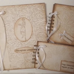 Szakácskönyv - családi,  régóta őrzött receptek - emlékmegőrző albumok  - családi ünnepek - egyedi ajándékötlet - emlék - otthon & életmód - konyhafelszerelés, tálalás - sütés, főzés - receptfüzet - Meska.hu