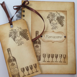Bornapló - borospince-rendezvény - borvacsora - üzleti partner -  szülőköszöntő egy üveg borhoz  - legénybúcsú - emlék, Otthon & Életmód, Papír, írószer, Album & Fotóalbum, Papírművészet, MESKA