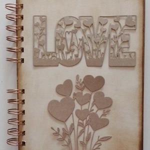 LOVE  album szívcsokorral - eljegyzés - évforduló -esküvő - Valentin - emlékírás - élménybeszámoló - egyedi - örök emlék, Otthon & Életmód, Papír írószer, Album & Fotóalbum, Papírművészet, MESKA