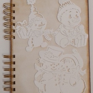 Téli ünnepek ajándékötlete - Vidám hóemberek - album - gyermekajándék - téli szünet emlékei - hóemberépítés - idézetírás - otthon & életmód - papír, írószer - album & fotóalbum - Meska.hu