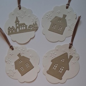 Dombormintás hópelyhek - téli édes otthonok -  ajándékkísérők - barátoknak, kollégáknak, vendégajándék,  csoportoknak  - otthon & életmód - papír, írószer - ajándékozás kellékei - ajándékkísérő - Meska.hu