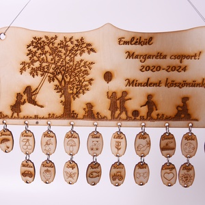 Gravírozott ovis csoport tabló bilétával, Otthon & Életmód, Dekoráció, Fali és függő dekoráció, Falra akasztható dekor, Gravírozás, pirográfia, MESKA