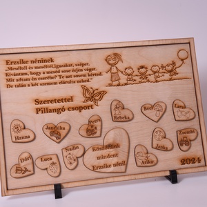 Gravírozott ovis csoport tabló, Otthon & Életmód, Dekoráció, Fali és függő dekoráció, Falra akasztható dekor, Gravírozás, pirográfia, MESKA