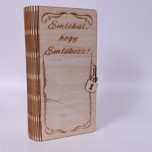 Gravírozott Könyv alakú egyedi bortartó, Otthon & Életmód, Konyhafelszerelés, tálalás, Italos kellékek, Boros díszdoboz, Gravírozás, pirográfia, MESKA