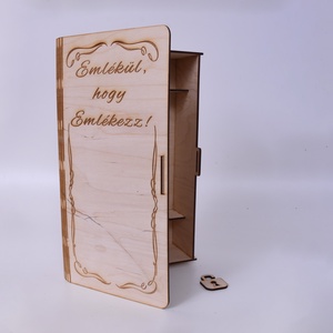 Gravírozott Könyv alakú egyedi bortartó - otthon & életmód - konyhafelszerelés, tálalás - italos kellékek - boros díszdoboz - Meska.hu