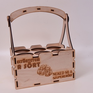 Gravírozott sörtartó doboz/láda � 6 dobozos sörhöz - otthon & életmód - konyhafelszerelés, tálalás - italos kellékek - italtartó - Meska.hu