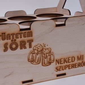 Gravírozott sörtartó doboz/láda � 6 dobozos sörhöz - otthon & életmód - konyhafelszerelés, tálalás - italos kellékek - italtartó - Meska.hu