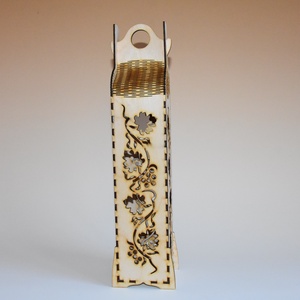 Egyedi gravírozott bortartó, Otthon & Életmód, Konyhafelszerelés, tálalás, Italos kellékek, Boros díszdoboz, Gravírozás, pirográfia, MESKA