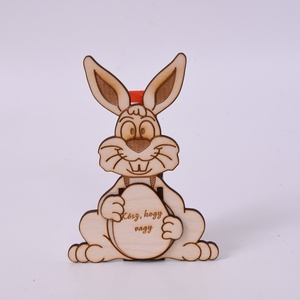 Gravírozott húsvéti nyuszi csokitartó - Köszi, hogy vagy, Ünnepi díszek, dekorációk, Húsvéti díszek és dekorációk, Húsvéti asztaldíszek, Gravírozás, pirográfia, MESKA