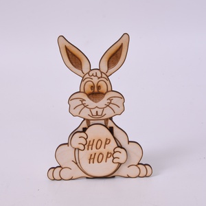 Gravírozott húsvéti nyuszi csokitartó - HOP HOP, Ünnepi díszek, dekorációk, Húsvéti díszek és dekorációk, Húsvéti asztaldíszek, Gravírozás, pirográfia, MESKA