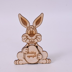 Gravírozott húsvéti nyuszi csokitartó - Boldog nyuszit, Ünnepi díszek, dekorációk, Húsvéti díszek és dekorációk, Húsvéti asztaldíszek, Gravírozás, pirográfia, MESKA