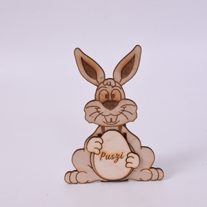Gravírozott húsvéti nyuszi csokitartó - Puszi, Ünnepi díszek, dekorációk, Húsvéti díszek és dekorációk, Húsvéti asztaldíszek, Gravírozás, pirográfia, MESKA