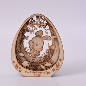 Nyuszis álló tojás dísz, Ünnepi díszek, dekorációk, Húsvéti díszek és dekorációk, Húsvéti asztaldíszek, Gravírozás, pirográfia, MESKA