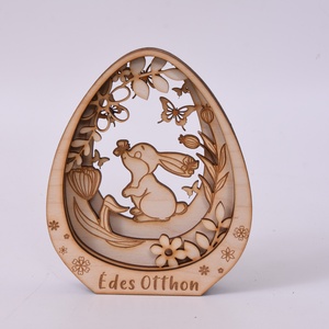 Nyuszis álló tojás dísz - ünnepi díszek, dekorációk - húsvéti díszek és dekorációk - húsvéti asztaldíszek - Meska.hu