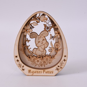 Nyuszis álló tojás dísz - ünnepi díszek, dekorációk - húsvéti díszek és dekorációk - húsvéti asztaldíszek - Meska.hu