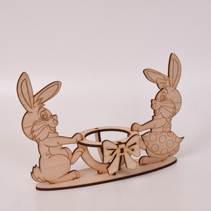 Gravírozott húsvéti nyuszis tojástartó, Ünnepi díszek, dekorációk, Húsvéti díszek és dekorációk, Húsvéti asztaldíszek, Gravírozás, pirográfia, MESKA