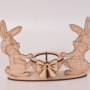 Gravírozott húsvéti nyuszis tojástartó - ünnepi díszek, dekorációk - húsvéti díszek és dekorációk - húsvéti asztaldíszek - Meska.hu