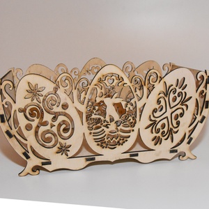 Gravírozott Húsvéti kosár - ünnepi díszek, dekorációk - húsvéti díszek és dekorációk - húsvéti tojástartó - Meska.hu