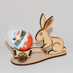 Gravírozott Húsvéti nyuszi talicskával - Meska.hu