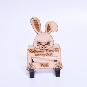 Húsvéti gravírozott pénzátadó nyuszi - ünnepi díszek, dekorációk - húsvéti díszek és dekorációk - húsvéti pénzátadó - Meska.hu