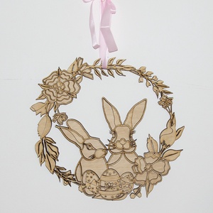 Húsvéti gravírozott ajtódísz, kopogtató - Meska.hu