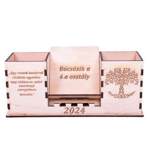 Gravírozott ceruzatartó telefon tartóval, Otthon & Életmód, Tárolás & Rendszerezés, Íróasztali tároló, Gravírozás, pirográfia, MESKA