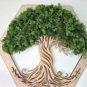 Gravírozott Életfa � Izlandi zuzmóval, Otthon & Életmód, Dekoráció, Fali és függő dekoráció, Zuzmókép, Mohakép, Gravírozás, pirográfia, MESKA