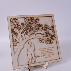 Gravírozott fali kép pároknak - otthon & életmód - dekoráció - kép & falikép - fából készült kép - Meska.hu