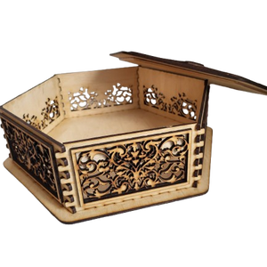 Lézervágott fa doboz - otthon & életmód - dekoráció - asztal és polc dekoráció - díszdoboz - Meska.hu