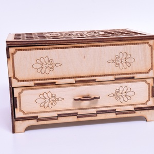 Gravírozott ékszerdoboz, Otthon & Életmód, Dekoráció, Asztal és polc dekoráció, Díszdoboz, Gravírozás, pirográfia, MESKA