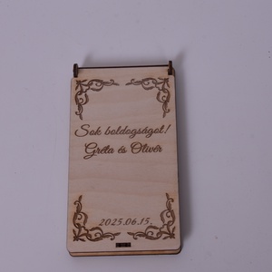 Gravírozott pénzátadó doboz-Esküvőre, Esküvő, Emlék & Ajándék, Nászajándék, Esküvői pénzátadó doboz, Gravírozás, pirográfia, MESKA