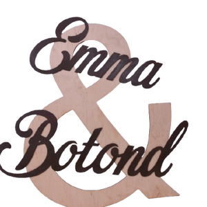 Gravírozott esküvői háttér dekoráció nevekkel, Esküvő, Dekoráció, Helyszíni dekor, Gravírozás, pirográfia, MESKA