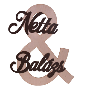 Gravírozott esküvői háttér dekoráció nevekkel - esküvő - dekoráció - helyszíni dekor - Meska.hu